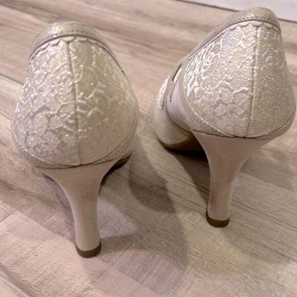 Ruby Shoo ModCloth Lace 1920s Mary Janes Wedding Heels flapper 20’s size 8 - Picture 5 of 12